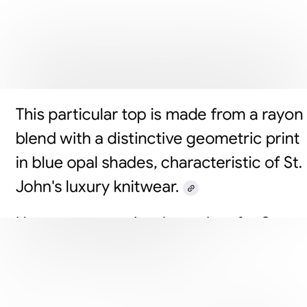 ST.JOHN geometric print blue opal rayon blend heavier shell size small NWT - Picture 13 of 13